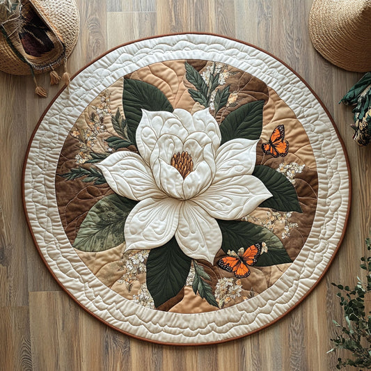 Magnolia Butterfly WY0808085CL Quilted Round Mat