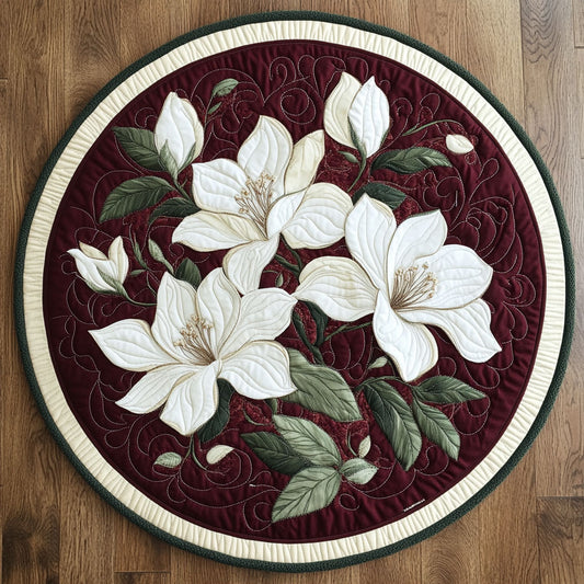 Magnolia Flower WX2403074CL Quilted Round Mat