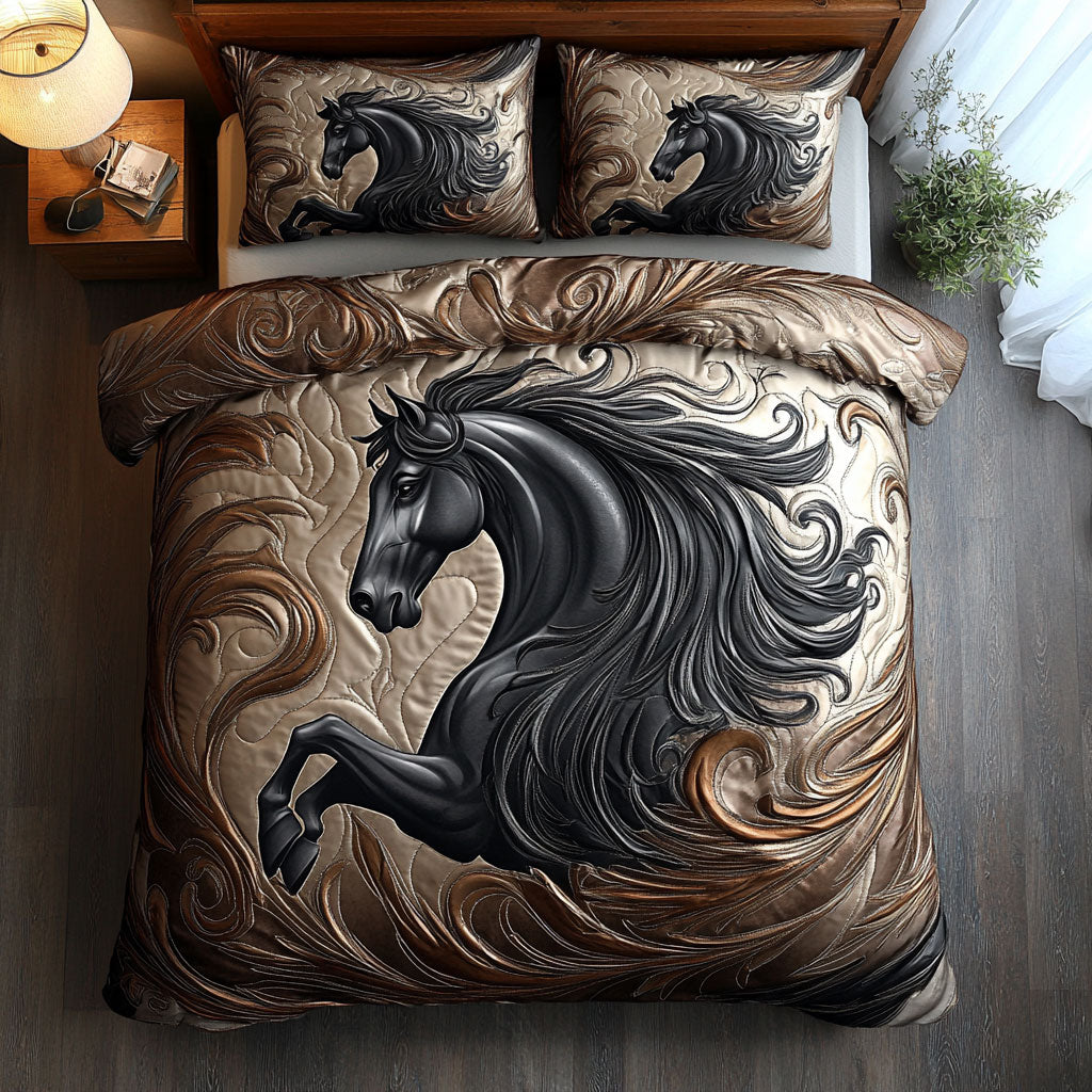 Majestic Black Horse WU2301045CL Duvet Cover Set