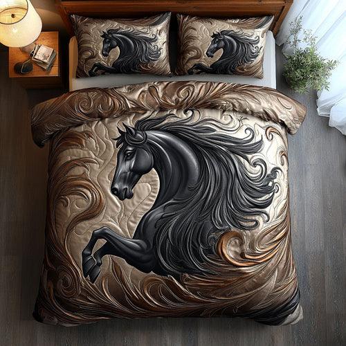 Majestic Black Horse WU2301045CL Duvet Cover Set