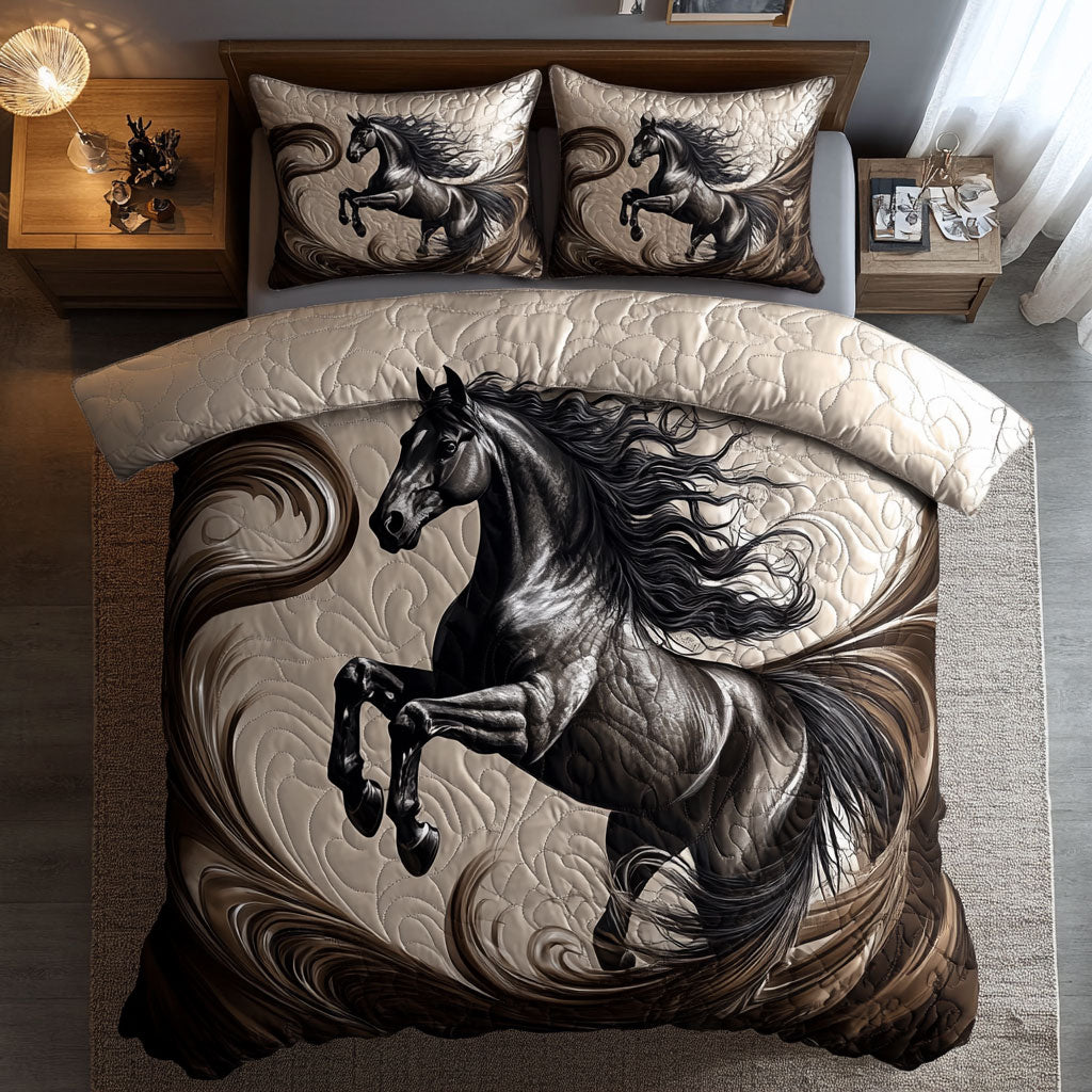 Majestic Black Horse WU2301046CL Duvet Cover Set