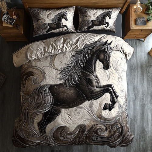 Majestic Black Horse WU2301047CL Duvet Cover Set