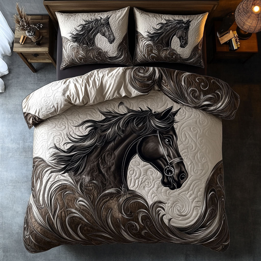 Majestic Black Horse WU2301048CL Duvet Cover Set