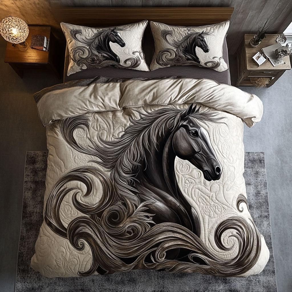 Majestic Black Horse WU2301049CL Duvet Cover Set