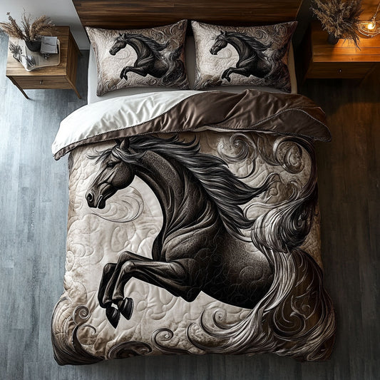 Majestic Black Horse WU2301050CL Duvet Cover Set