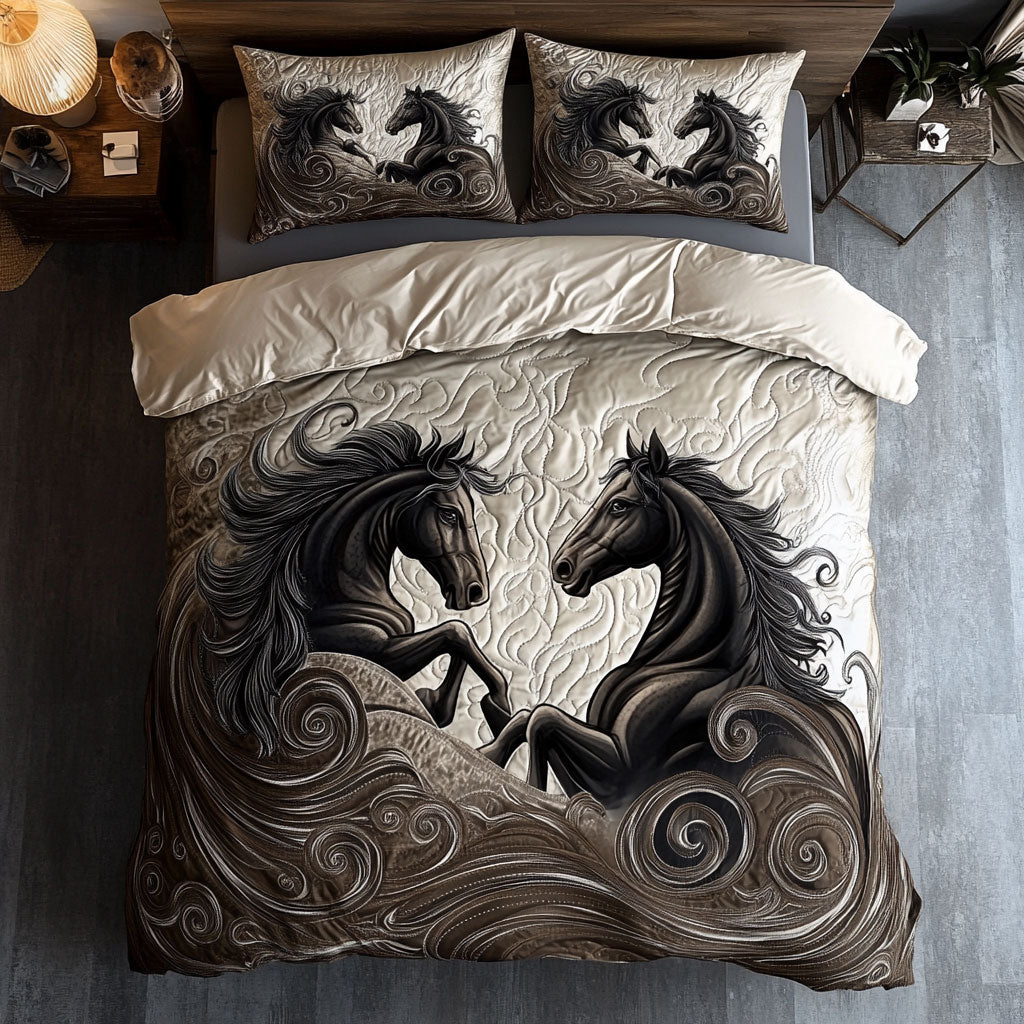 Majestic Black Horse WU2301052CL Duvet Cover Set