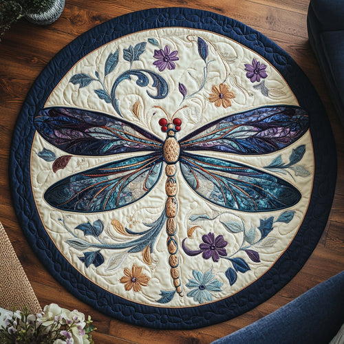 Majestic Dragonfly WX2203121CL Quilted Round Mat