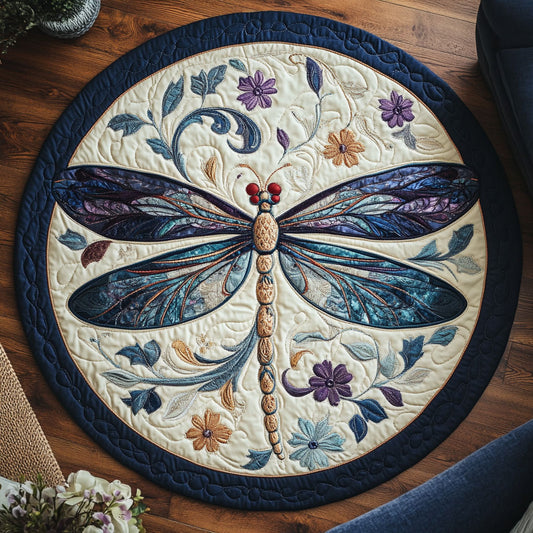 Majestic Dragonfly WX2203121CL Quilted Round Mat