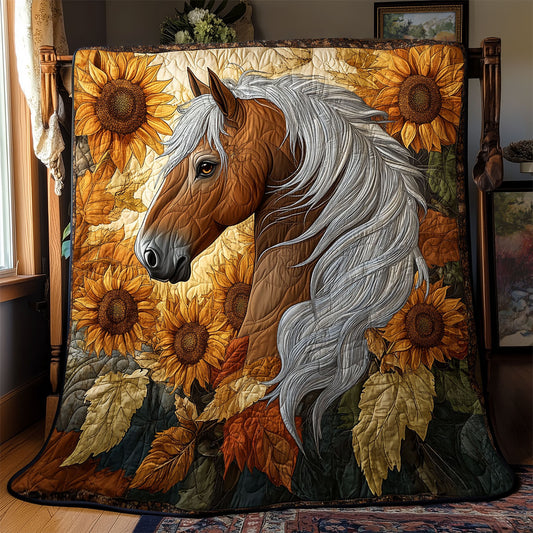 Majestic Horse Sunflower YR0702040CL Quilt