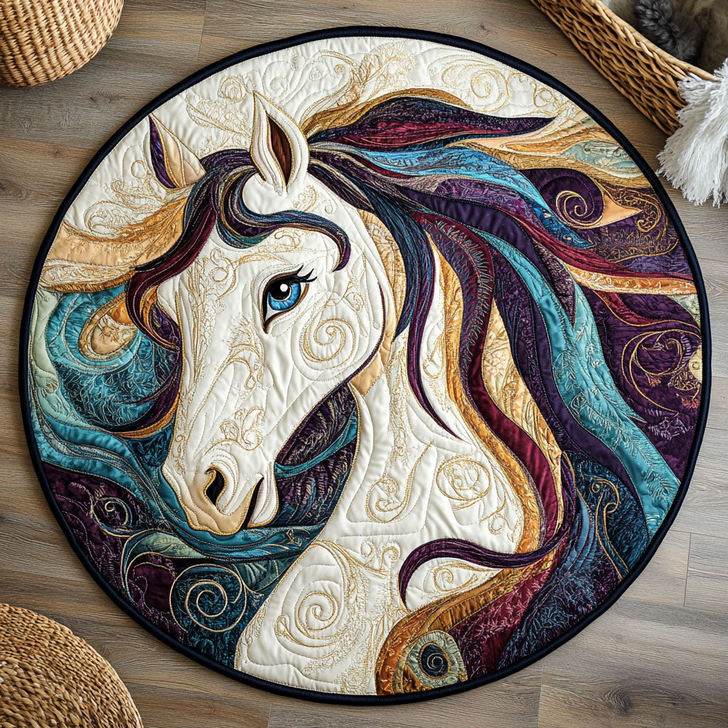 Majestic Horse WX2103128CL Quilted Round Mat