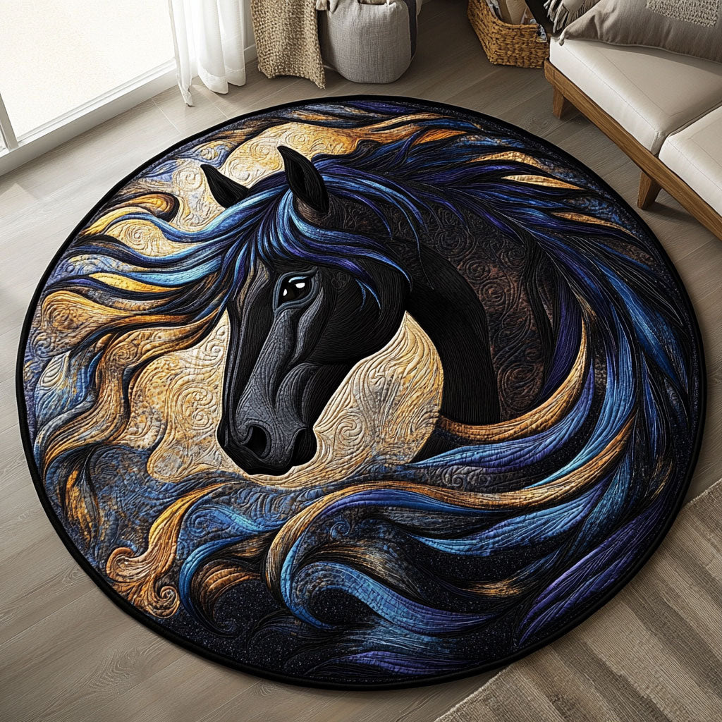 Majestic Horse WX2403077CL Quilted Round Mat