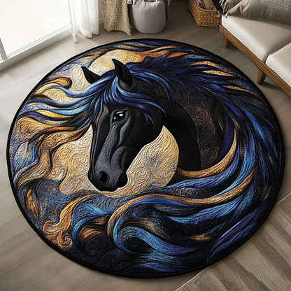Majestic Horse WX2403077CL Quilted Round Mat