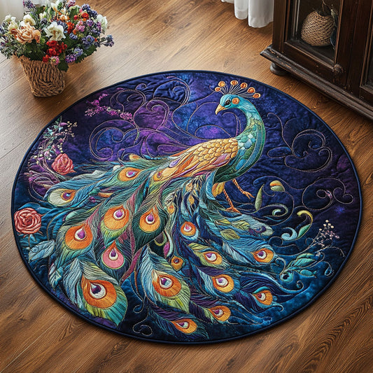 Majestic Peacock WU2103030CL Quilted Round Mat