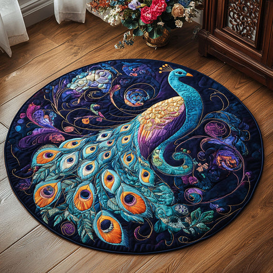 Majestic Peacock WU2103031CL Quilted Round Mat