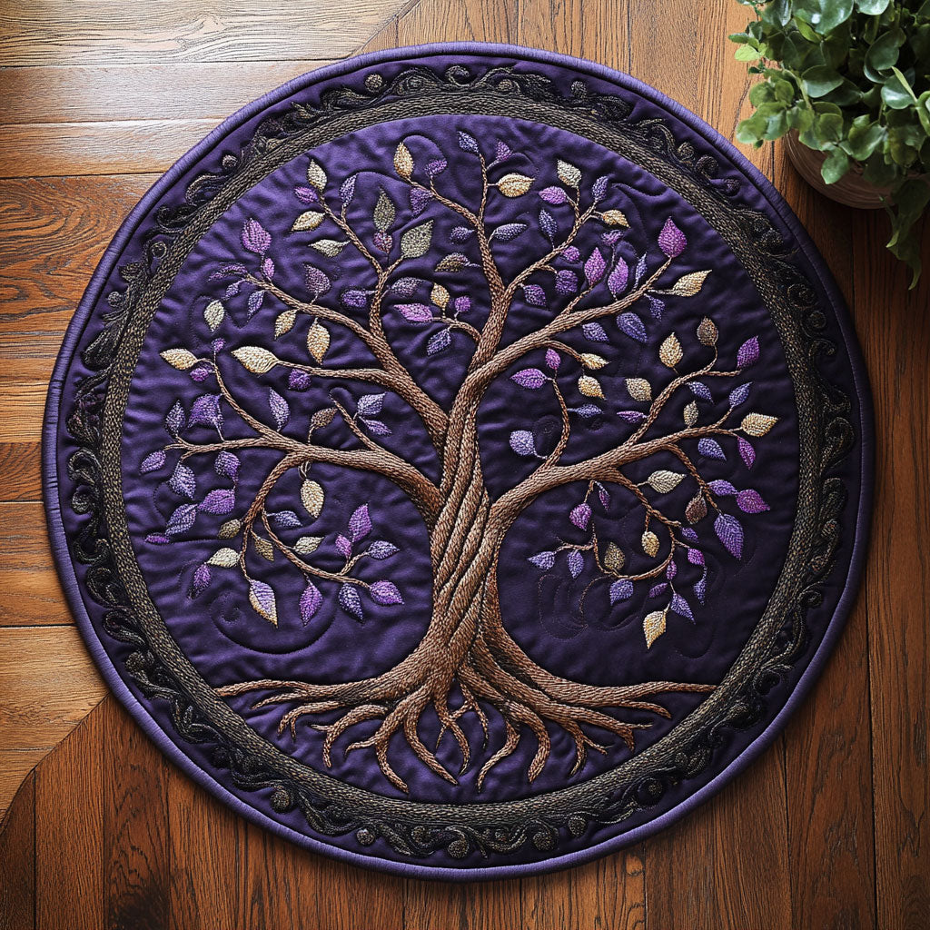Majestic Tree Of Life WX2103129CL Quilted Round Mat
