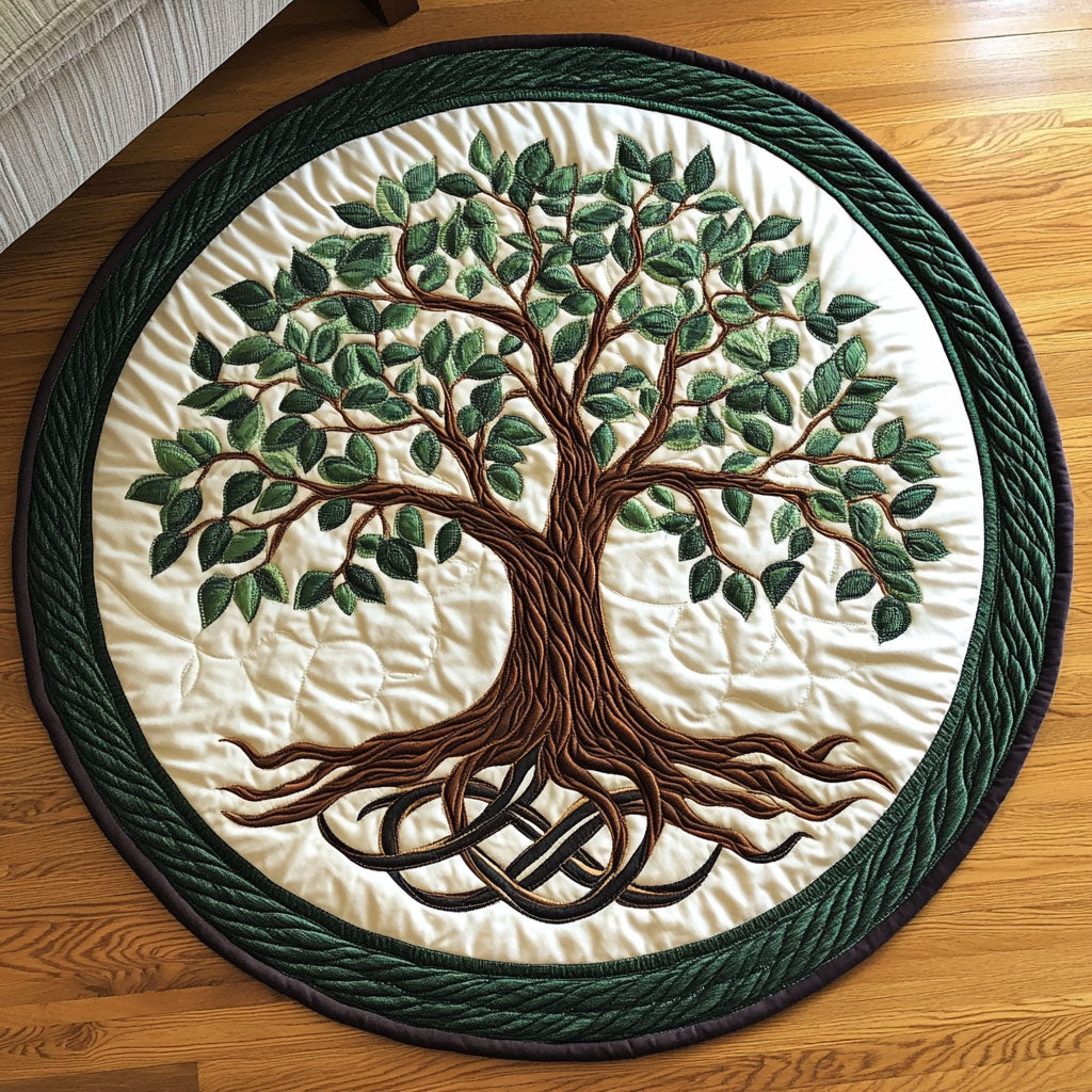 Majestic Tree Of Life WX2203122CL Quilted Round Mat