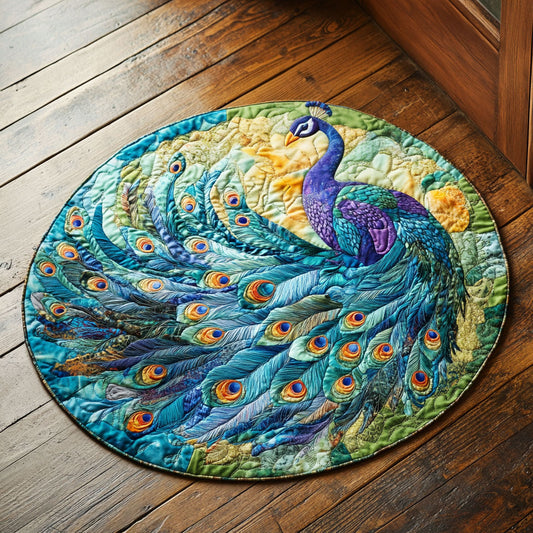 Marvelous Peacock WU2403015CL Quilted Round Mat