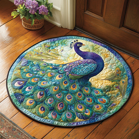 Marvelous Peacock WU2403016CL Quilted Round Mat