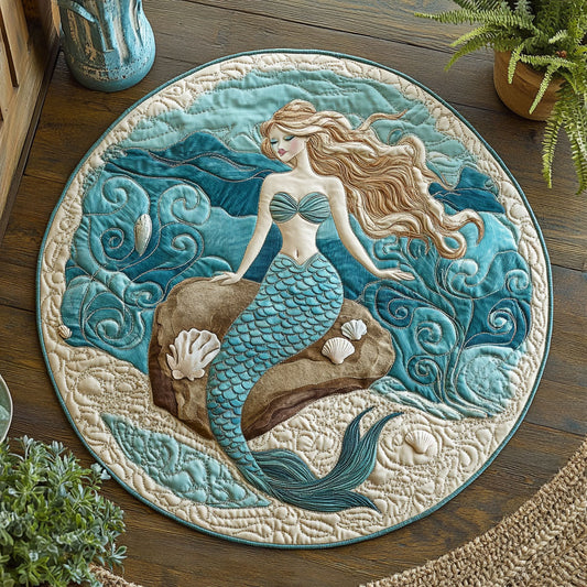 Mermaid WU2203093CL Quilted Round Mat