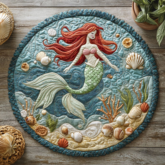 Mermaid WU2203094CL Quilted Round Mat