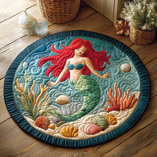 Mermaid WU2203095CL Quilted Round Mat