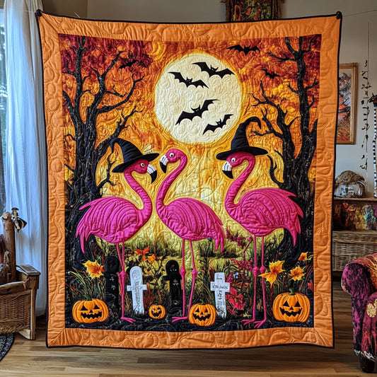 Midnight Flamingo WY0808031CL Quilt