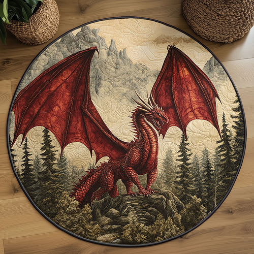 Fire Dragon WJ2403033CL Quilted Round Mat