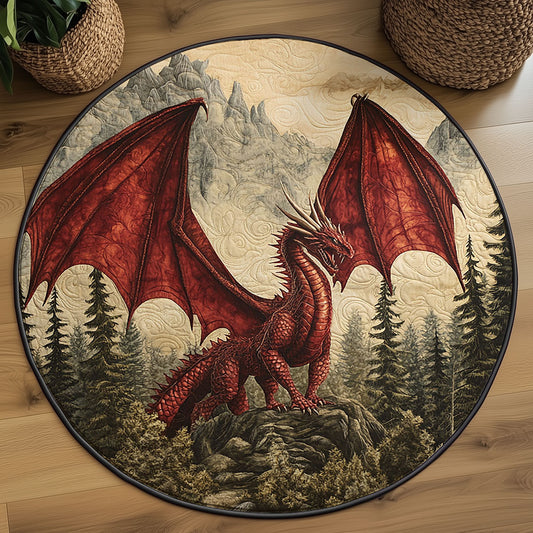 Fire Dragon WJ2403033CL Quilted Round Mat