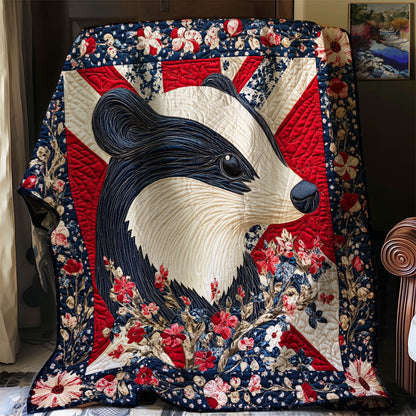 Patriotic Badger WJ0702018CL Quilt