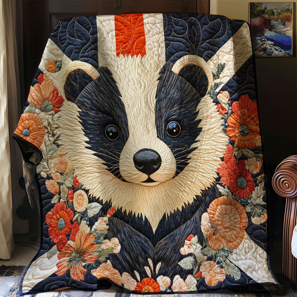 Patriotic Badger WJ0802032CL Quilt