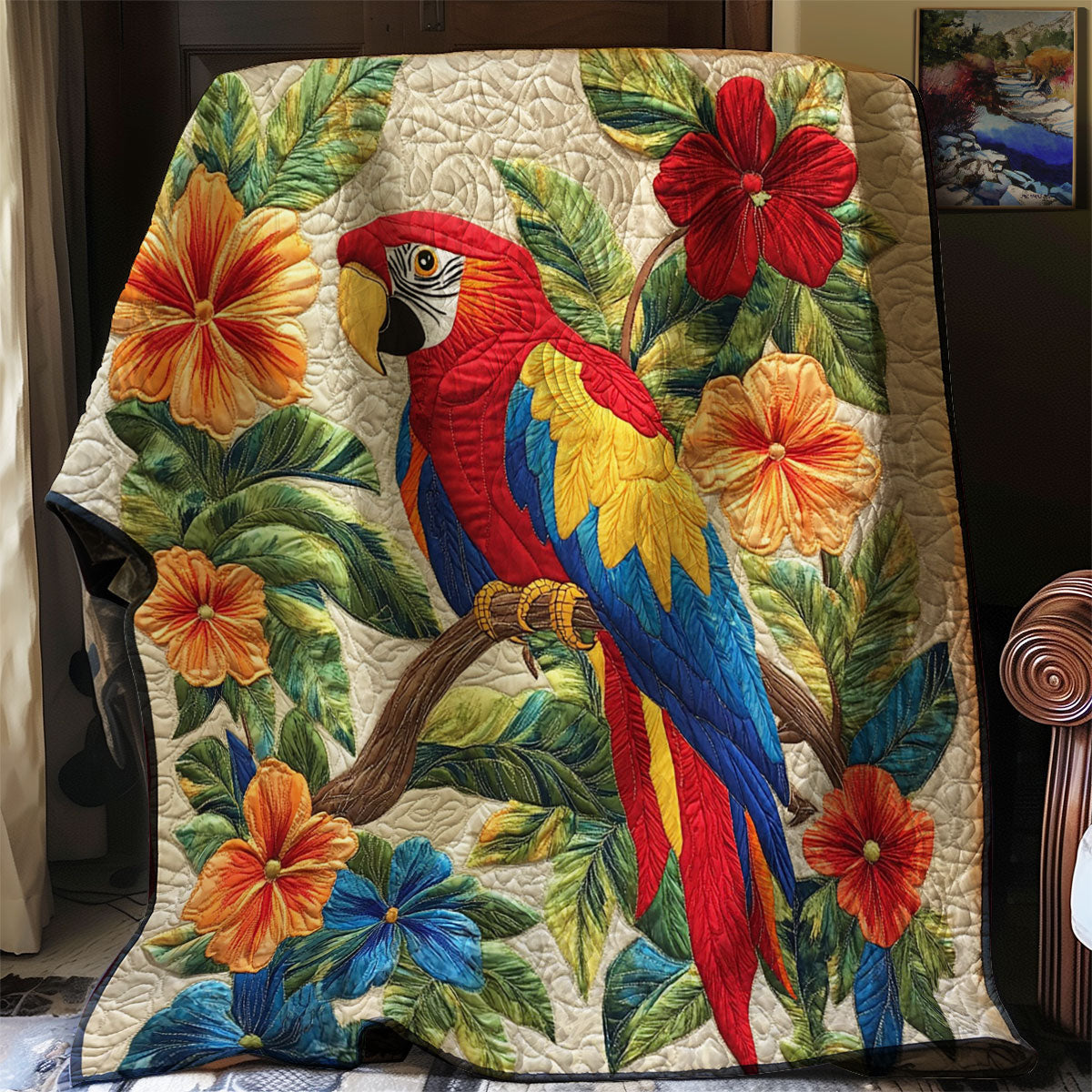 Scarlet Macaw Haven WJ0602035CL Quilt