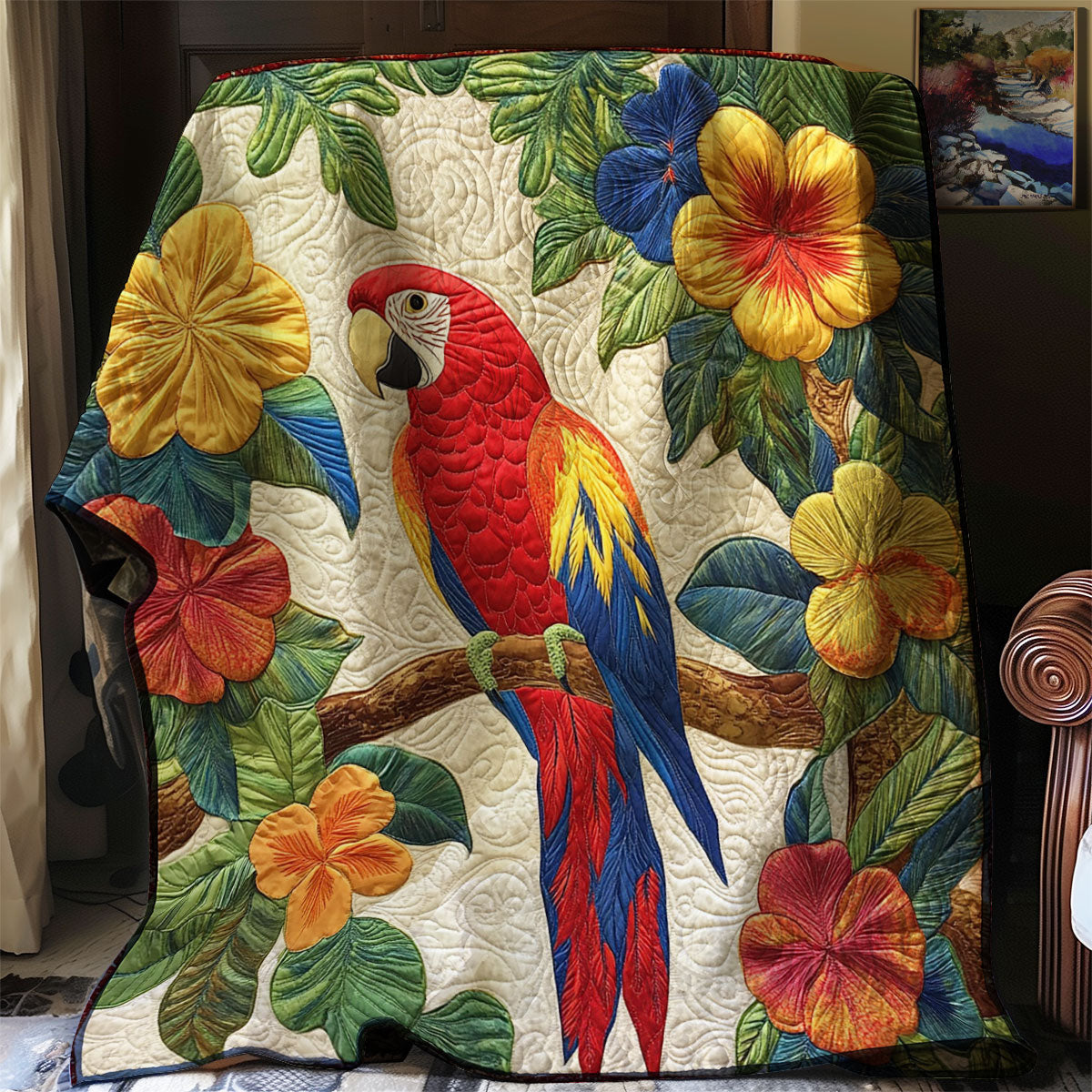 Scarlet Macaw Haven WJ0702027CL Quilt