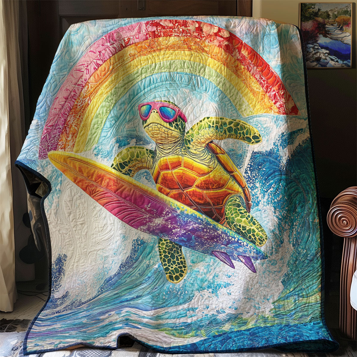 Surfing Turtle WJ2702023CL Quilt