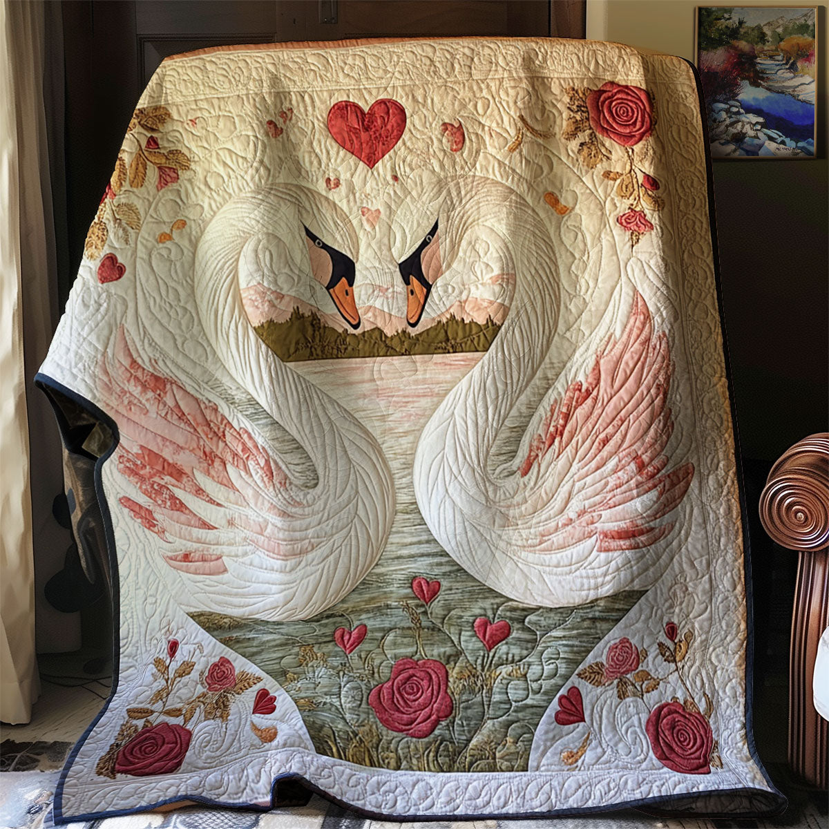 Swan In Love WJ0302028CL Quilt