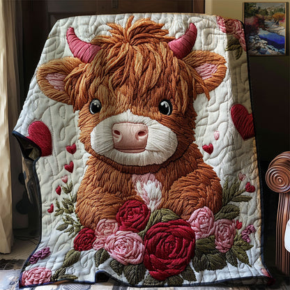 Sweetheart Highland Cow WJ1002032CL Quilt