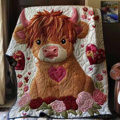 Sweetheart Highland Cow WJ1102016CL Quilt