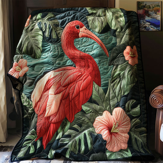 Tropical Scarlet Ibis WJ1002040CL Quilt