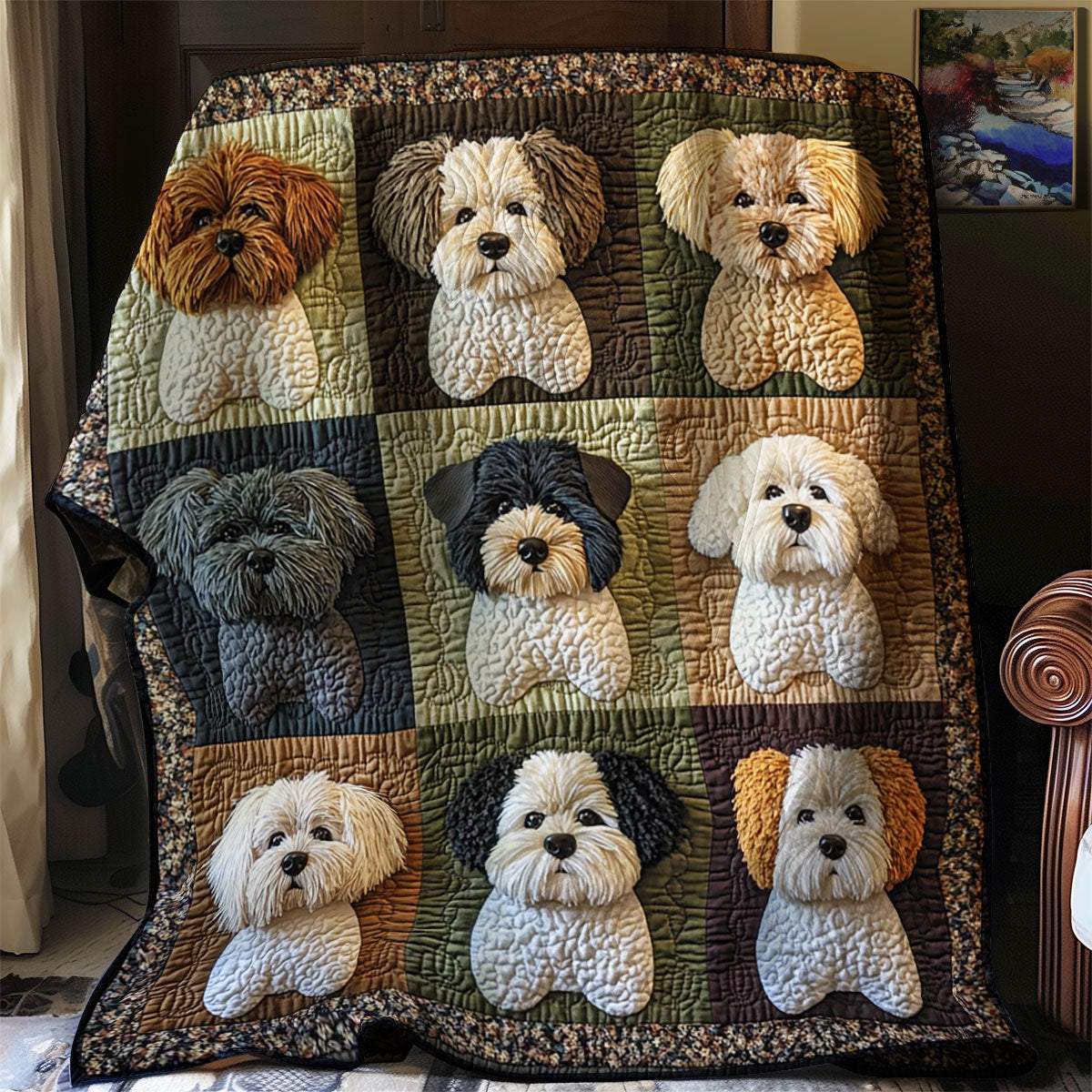 Vintage Havanese Dog WJ1102021CL Quilt