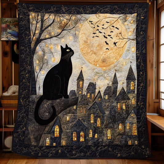Black Cat Starry Night WU1002079CL Quilt