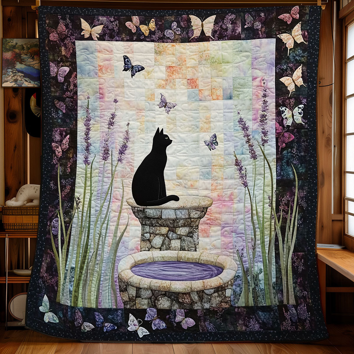 Black Cat's Secret Garden WU1303155CL Quilt