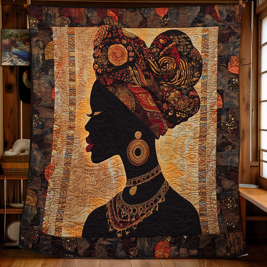 Black Woman Figure WU2002005CL Quilt