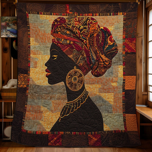 Black Woman Figure WU2002008CL Quilt