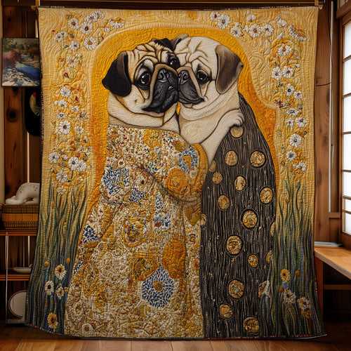 Pug The Kiss WU2512020CL Quilt