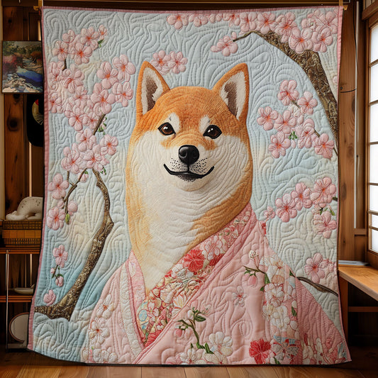 Shiba Inu In Spring Breeze WU3012015CL Quilt