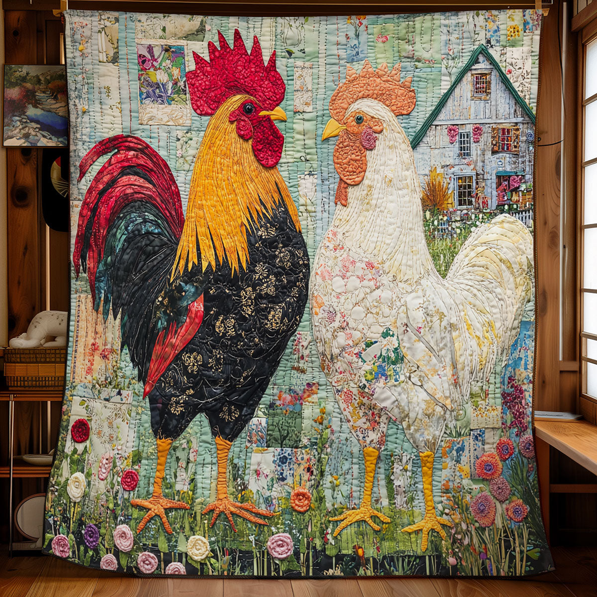 Vintage Chicken WU2712015CL Quilt