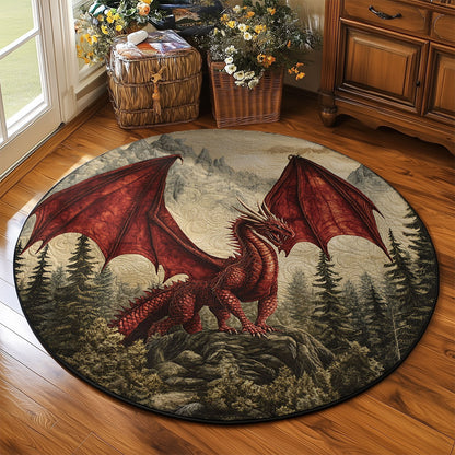 Fire Dragon WJ2403033CL Quilted Round Mat