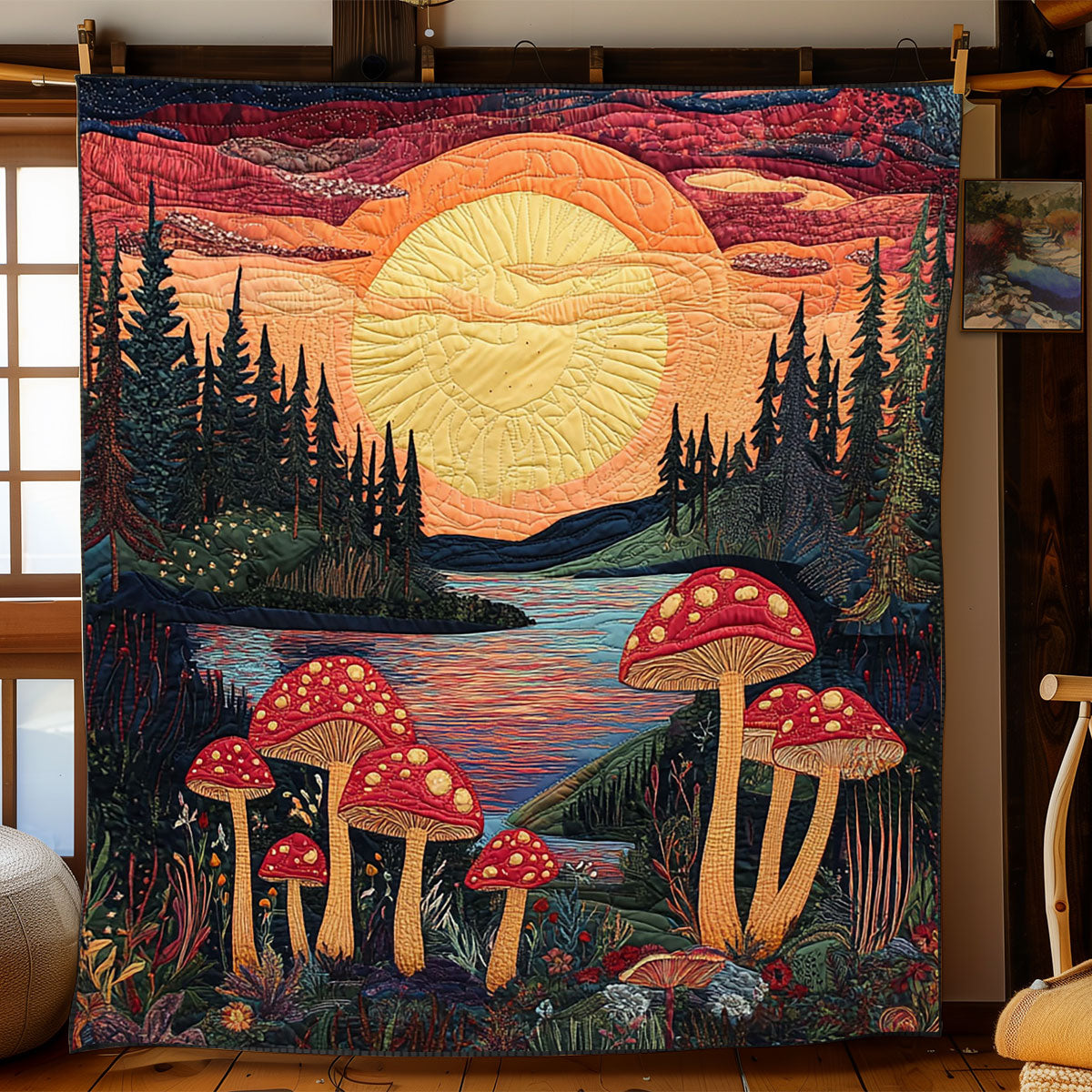 Mushroom Sunset WJ2003024CL Quilt