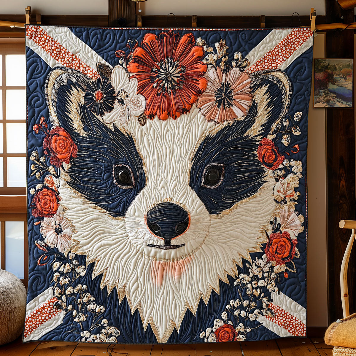 Patriotic Badger WJ0702019CL Quilt