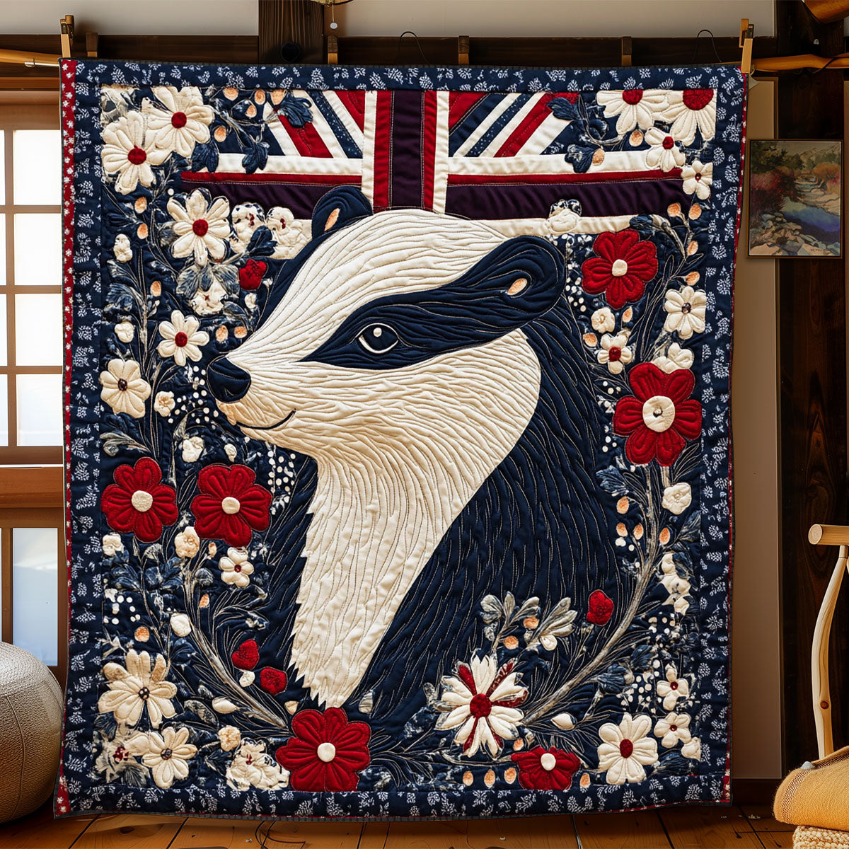 Patriotic Badger WJ0702020CL Quilt