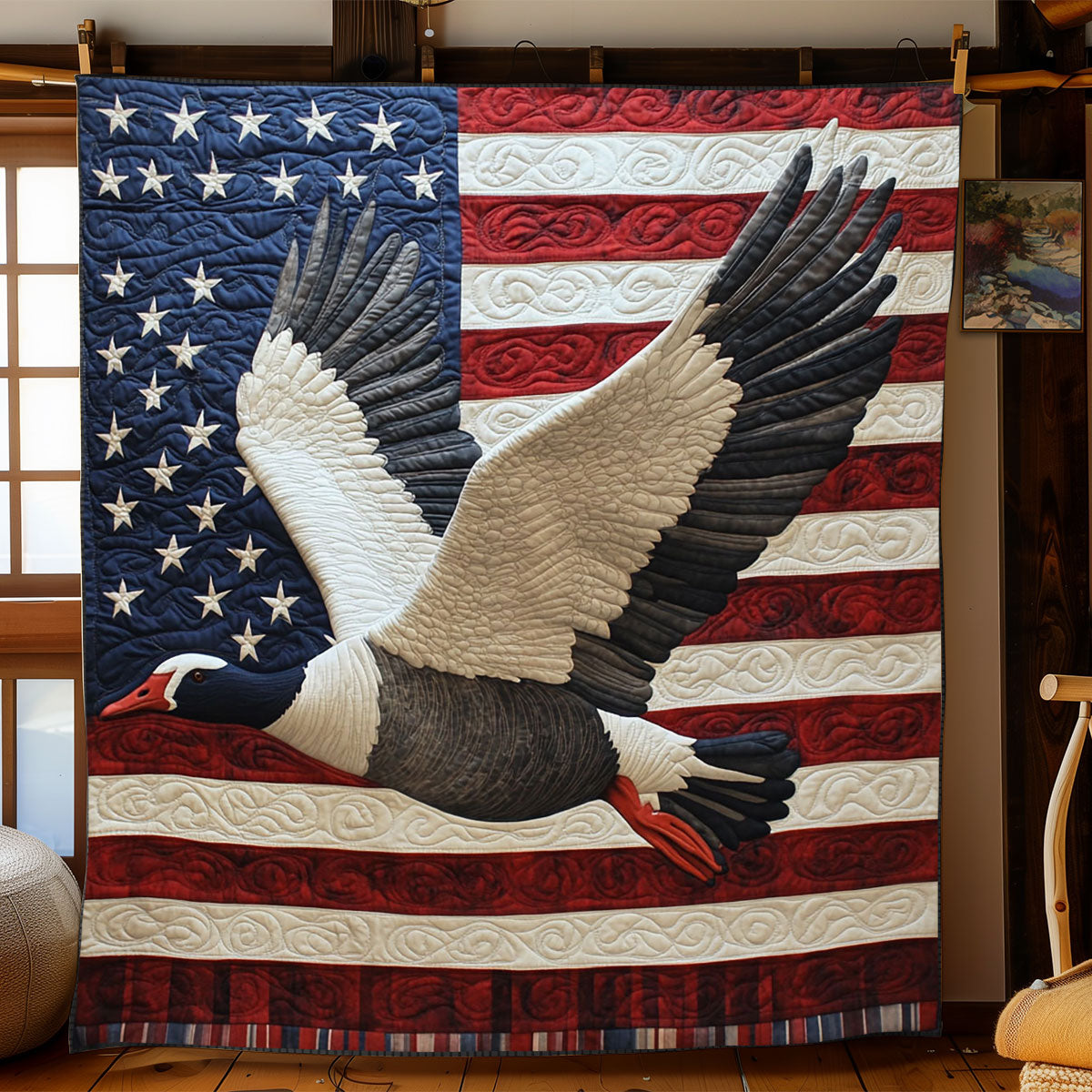 Patriotic Geese WJ0702022CL Quilt